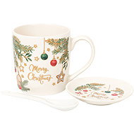 eCa KB16WZ1 Christmas ceramic mug with spoon and saucer, 400 ml - Mug