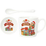eCa KB17WZ1 Christmas ceramic mug with spoon and saucer, 400 ml - Mug