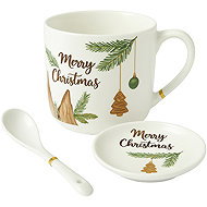 eCa KB16WZ4 Christmas ceramic mug with spoon and saucer, 400 ml - Mug