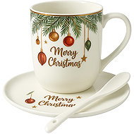 eCa KB16WZ3 Christmas ceramic mug with spoon and saucer, 400 ml - Mug