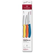 Victorinox Swiss Classic vegetable knife set, straight/ serrated blade, yellow/orange/blue - Knife Set