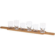 DOCHTMANN Bamboo Tapas Set with 6 Small Glasses 50 × 7cm - Serving Set