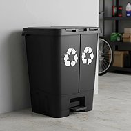 MULTISTORE MO-40C-1-K Double-compartment waste bin 40 l, black - Rubbish Bin