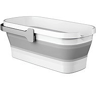 Verk 27463 Foldable silicone basket10 l, white-grey - Laundry Basket
