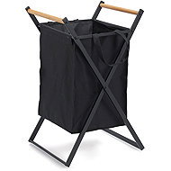ZELLER Koš na prádlo černý, polyester, kov 36,2 × 35 × 68,5 cm - Laundry Basket