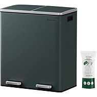 Songmics a Vasagle Double Rubax waste bin, green-grey - Rubbish Bin