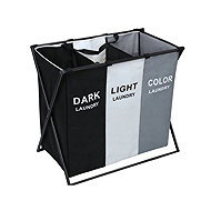 Verk 27739 Triple laundry basket, foldable, 135 l - Laundry Basket