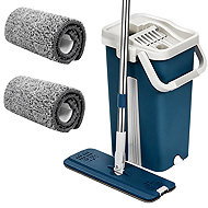 Verk 27509 Dual-Chamber Mop, 2× Microfibre Cloth, Blue - Mop