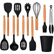Verk 07510 Kitchen Utensil Set with Stand, 11 pcs, Black - Kitchen Utensil Set