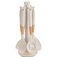 Verk 07508 Kitchen Utensil Set with Stand, 6 pcs, Beige - Kitchen Utensil Set
