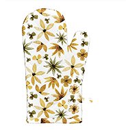 Forbyt Kitchen Oven Glove, Yellow and Olive Flowers, 25230 - Oven Mitt