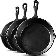 RETOO XXL 3-Piece Deep Cast Iron Pan Set - Cookware Set