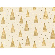 GOBA 8701306A Jute Runner, Gold Print, Trees, 28cm × 3m - Runner