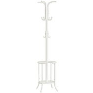 SONGMICS White metal coat rack, 12 hooks, 40 × 40 × 175 cm - Stand