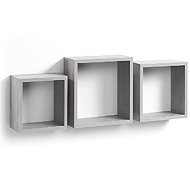 Homea Wall shelves NOYER, MDF, grey, 3 pcs - Shelf