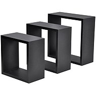 Homea Wall shelves, black, 3 pcs - Shelf