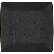 Clay Ceramic square shallow plate Caviar, 27 × 27 cm, black - Plate