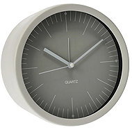 Home Styling Collection Table clock GIST, grey, minimalist dial, diameter 15 cm - Alarm Clock