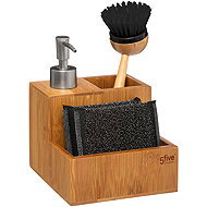 5Five Soap dispenser with brush and sponge, bamboo 250 ml - Soap Dispenser