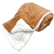 HOME ELEMENTS Microflannel blanket with lamb 150 × 200 cm, beige - Blanket