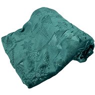 HOME ELEMENTS Microflannel blanket 150 × 200 cm, jacquard pattern trees, dark green - Blanket