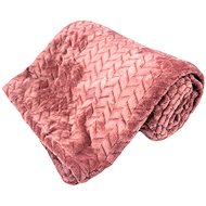 HOME ELEMENTS Microflannel blanket 150 × 200 cm, jacquard pattern, old pink - Blanket
