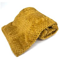 HOME ELEMENTS Microflannel blanket 150 × 200 cm, yellow with texture - Blanket