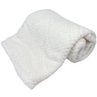 HOME ELEMENTS Microflannel blanket 150 × 200 cm, white with texture - Blanket
