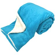 HOME ELEMENTS Microflannel blanket with lamb 150 × 200 cm, turquoise - Blanket
