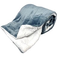 HOME ELEMENTS Microflannel blanket with lamb 150 × 200 cm, light blue - Blanket