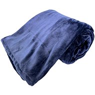 HOME ELEMENTS Microflannel blanket 150 × 200 cm, dark blue - Blanket