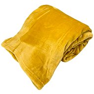 HOME ELEMENTS Microflannel blanket 150 × 200 cm, yellow - Blanket