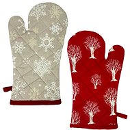 HOME ELEMENTS Kitchen mitt with magnet, Red Christmas - Oven Mitt