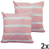 HOME ELEMENTS Pillowcase pink with stripes, set of 2 - Pillowcase
