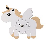 Home Styling Collection Unicorn wall clock, MDF, 30 × 24 cm, yellow - Wall Clock