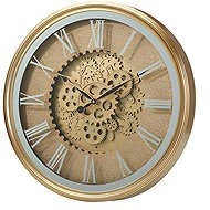 Home Styling Collection Gold wall clock with visible rotating mechanism Vertex, diameter 50 cm - Wall Clock