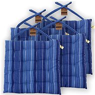 HOME ELEMENTS quilted 40 × 40 cm, blue stripes, set of 4 - Pillow Seat