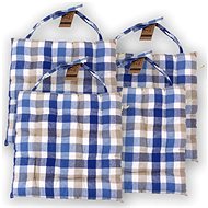 HOME ELEMENTS prošívaný 40 × 40 cm, modrohnědé kostky, set 4 ks - Pillow Seat