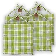 HOME ELEMENTS quilted 40 × 40 cm, white and green checkered, set of 4 - Pillow Seat