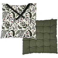 HOME ELEMENTS Quilted seat cushion 40 × 40, Red mistletoe - Pillow Seat