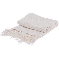 Home Styling Collection Bedspread with fringe, 130 × 170 cm, white - Bed Cover