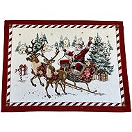 Home of Christmas Christmas jacquard placemat 35 × 45 cm, Santa on a sleigh - Placemat