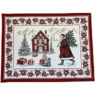 Home of Christmas Christmas jacquard placemat 35 × 45 cm, Santa with tree - Placemat
