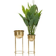Mauro Ferretti Gold flower stands with removable pots - Flower Stand