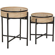 Mauro Ferretti Fuji metal coffee table set, Vienna knit pattern - Flower Stand