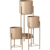 Trends 4 You Loft stand for 4 pots Viko, zinc finish, beige - Flower Stand