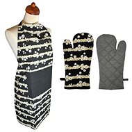 HOME ELEMENTS Set apron, potholder with magnet, Flower - Apron