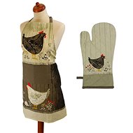 HOME ELEMENTS Set apron, potholder with magnet, Chicken - Apron