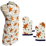 HOME ELEMENTS Children's set - apron and mittens, Gingerbread white - Children's Apron