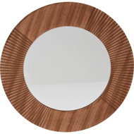 Home Styling Collection Round mirror, brown frame, 30 cm - Mirror